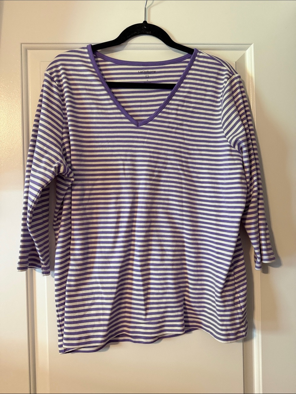 Striped V-Neck 3/4 sleeve